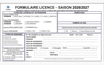 Adhésions saison 2026/2027