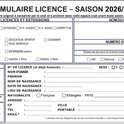 Adhésions saison 2026/2027